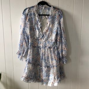 Never worn white floral dress open back